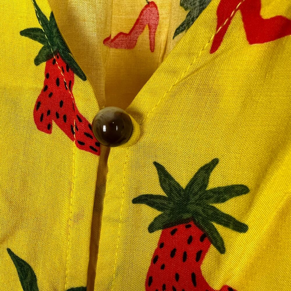 Anthropologie Kendra Dandy Yelllow Dreamer Button-Down Top Western Tie Front 14 - Picture 11 of 14